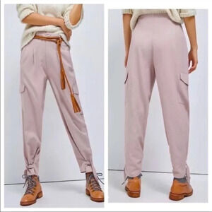 Find Me Now NEW Anthropologie Deep Blush Jackson High Rise Jogger Pants Size 12